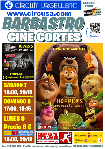<h2 style="text-align: center;"><strong style="color: #ffffff;">BARBASTRO</strong></h2> CINE CORTÉS